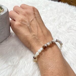 Bamboo Leaf Agate Bracelet-6mm